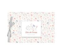 Demark - Álbum firmas tamaño 30x20 cm con encuadernacion lazo. Libro de firmas con 10 o 20 hojas blancas. Libro firmas comunión para niña/niño. (Flores, 20 hojas)