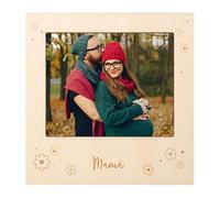 Demark - Imán de madera para regalar a mamá, Regalo día de la madre con foto, Iman con grabado de mamá y flores