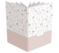 Demark - Libro de firmas encuadernado comunión unisex con 10 hojas ilustradas, Álbum firmas para comunión con diseños genericos para escribir y fotos. (Flores)