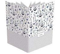 Demark - Libro de firmas encuadernado comunión unisex con 10 hojas ilustradas, Álbum firmas para comunión con diseños genericos para escribir y fotos. (Anclas)