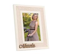 Demark - Marco Abuela KA602 - Elegante marco de madera para fotos - Disponible en 10x15 cm y 15x20 cm - Decoración con letras de madera - Perfecto para homenajear a las abuelas (Blanco, 10x15)