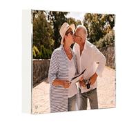 Demark - Marco Acrílico PT103 - Elegante marco imantado con trasera de madera blanca - Tamaños 10x15 cm y 15x20 cm - Grosor de 19 mm - Ideal para fotos modernas y decoraciones (Transparente, 10x15)