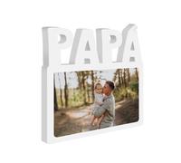 Demark, Marco de Fotos Personalizado “Papá” en Forex Blanco 19 mm, Foto Impresa Directamente, Regalo Original para el Día del Padre, Cumpleaños o Aniversario