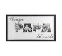 Demark - Marco de madera para el mejor papá del mundo, Marco con paspartú con palabra papá.