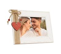 Demark - Marco de madera san valentin, Regalo para enamorar a tu pareja con foto especial 10x15 (Horizontal, Madera Blanco, 10x15)
