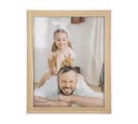 Demark - Marco de Madera SO302 - Elegante marco en color madera con perfil exterior blanco - Tamaños disponibles: 10x15, 15x20 y 20x25 cm - Ideal para sobremesa y pared (Marron y Blanco, 10x15)