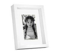 Demark - Marco de Madera SO313 con Paspartú - Elegante marco para fotos - Tamaños disponibles: 10x15, 15x20, 15x15 cm - Ideal para sobremesa y pared - Uso horizontal y vertical (Blanco, 15x20)