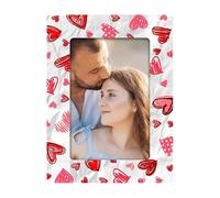Demark - Marco Forex KS124 - Marco con diseño de corazones impresos - Tamaño de foto 10x15 cm - Ideal para fotos verticales y horizontales - Perfecto para decorar y regalar