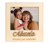 Demark - Marco Imán Abuela para fotos. Elegante marco de madera con imán para fotos de 11x9 cm. Ideal para celebrar el amor de una abuela especial