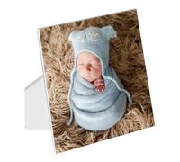 Demark - Marco Personalizado con Foto 20x20 cm | Marco Sobremesa de Madera Blanca | Acabado Fotográfico Silk | Regalo Original para Comunión, Familia o Pareja