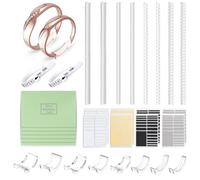 Demarsen 32 Piezas Ajustador de Tamaño de Anillo, Ajustadores de Anillo en Espiral, Reductor Anillo Invisible con Espaciador, Paño de Pulido y Cinturón de Medición para Anillos Sueltos