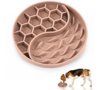 Demarsen Comedero Perro Antivoracidad,Silicona Antideslizante Comederos para Perros,Marrón Interactivo Comedero Lento Perro para Pequeños Medianos Grandes Perros Gatos