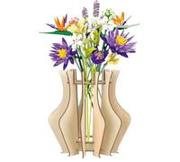 Demarsen Jarrón para flores de Lego, rompecabezas de madera, ramo de botellas, jarrón para ramo de flores, jarrón de madera para rosas, girasoles, tulipanes, flores de cerezo, regalo decorativo para