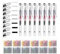 Demarsen Set de caligrafía, 8 bolígrafos de caligrafía con 72 cartuchos de tinta intercambiables en 12 colores, set de caligrafía para principiantes con 8 tamaños de punta diferentes para principiant