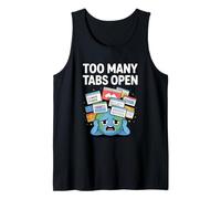 Demasiadas pestañas Abiertas Gracioso Ansiedad TDAH Humor Caos Emocional Camiseta sin Mangas