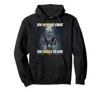 Demasiado Alfa para Perseguir Demasiado Salvaje para Perder Funny Alpha Wolf Meme Sudadera con Capucha
