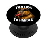 Demasiado Caliente para Manejar Capybara Chili Pepper Picante Food Meme PopSockets PopGrip Adhesivo