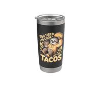 Demasiado Cansado Para Cocinar Vamos A Conseguir Tacos Sloth Taco Vaso térmico de acero inoxidable de doble pared