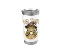 Demasiado cansado para manifestar la rana de café Vaso térmico de acero inoxidable de doble pared