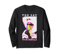 Demasiado Gay Para Ser Vanilla Lesbianas Chica Labios Rainbow Ice Cream Manga Larga