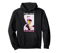 Demasiado Gay Para Ser Vanilla Lesbianas Chica Labios Rainbow Ice Cream Sudadera con Capucha