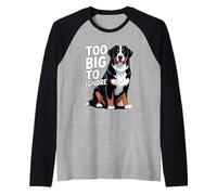 Demasiado Grande para ignorar Lindo Perro de montaña bernés Camiseta Manga Raglan
