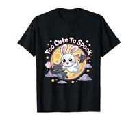 Demasiado lindo para asustar a Kawaii Bunny Cat Bat Moon Fun Camiseta