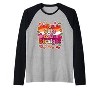 Demasiado Lindo para Ser Heterosexual Divertido Lesbi Camiseta Manga Raglan