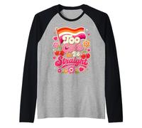 Demasiado Lindo para Ser Heterosexual Divertido Lesbi Camiseta Manga Raglan