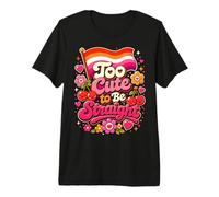 Demasiado Lindo para Ser Heterosexual Divertido Lesbi Camiseta Premium
