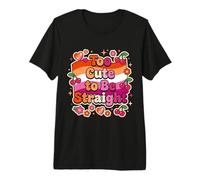 Demasiado Lindo para Ser Heterosexual Divertido Lesbi Camiseta Premium