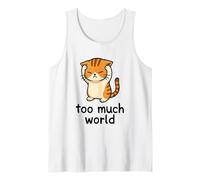 Demasiado Mundo TDAH sobrecarga sensorial de Gato abrumado Camiseta sin Mangas
