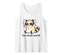 Demasiado Mundo TDAH sobrecarga sensorial de Mapache abrumado Camiseta sin Mangas