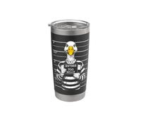 Demasiado tonto Goose Policía Mugshot Divertido Cárcel Criminal Convicto Vaso térmico de acero inoxidable de doble pared