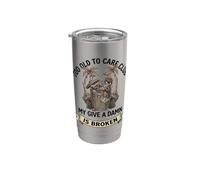 Demasiado viejo para cuidar a un club, me importa un bledo está roto, divertido mapache Vaso térmico de acero inoxidable de doble pared