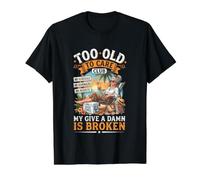 Demasiado Viejo para cuidar Club Mi Dar un Maldito está Roto Camiseta gráfica económica, Hombre, Negro, L