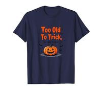 Demasiado Viejo para engañar Demasiado Joven para Tratar el Humor de Halloween Camiseta, Hombre, Azul Marino, M