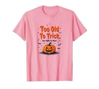 Demasiado Viejo para engañar Demasiado Joven para Tratar el Humor de Halloween Camiseta, Hombre, Rosado, XL