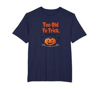 Demasiado Viejo para engañar Demasiado Joven para Tratar el Humor de Halloween Camiseta, Hombre Tallas Grandes, Azul Marino, 5X Alto