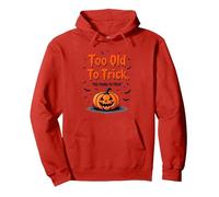 Demasiado Viejo para engañar Demasiado Joven para Tratar el Humor de Halloween Sudadera con Capucha, Unisex para Adultos, Rojo, L