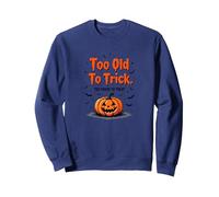 Demasiado Viejo para engañar Demasiado Joven para Tratar el Humor de Halloween Sudadera, Unisex para Adultos, Azul Marino, M