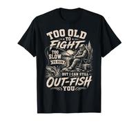 Demasiado Viejo para Pelear-pescarte Viejo Bigfoot Pesca Divertido Camiseta