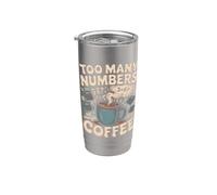 Demasiados números No hay suficiente café Matemáticas Broma Vaso térmico de acero inoxidable de doble pared