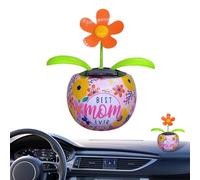 demaxiyad Adorno de coche alimentado por energía solar, adornos de coche Bobblehead, vibrante adorno de flores que sacuden energía solar para decoración de mesa
