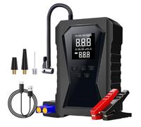 Demaxiyad - Arrancador de batería de coche, arranque de batería de 12 V, con compresor de aire | Booster de arranque inalámbrico para coche, banco de energía inteligente para camping moto camión