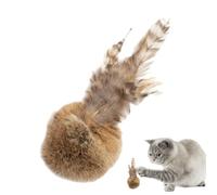 demaxiyad Ball para gatos - Juego de pelota enrollable de 3 piezas - Juguetes de enriquecimiento suave de pelo de conejo | para gatos y perros de tamaño mediano con gran actividad y despertar