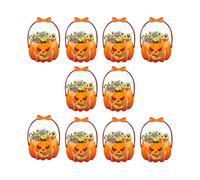 demaxiyad Bolsas de dulces de Halloween, bolsas transparentes de calabaza con asas, bolsa de miedo resellable para suministros de almacenamiento, aperitivos en el aula