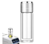 demaxiyad Botellas de agua de vidrio | Taza de té de vidrio aislante de doble pared, reutilizable, resistente a altas temperaturas para viajes y senderismo camping