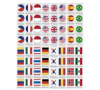 demaxiyad Conjuntos de Mahjong 64 fichas, Bloques de juego Conjuntos de Mahjong | Juguete Mahjong 64 azulejos con patrón de bandera - 64 bloques de juego de 34 mm para amigos, mujeres, niñas, niños