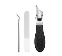 Demaxiyad Cortauñas Inclinado, Tijeras Uñas en Forma Águila, Kit de 3 Piezas con Estrimadrillo y Limpiador, Acero Inoxidable Profesional, Caja de Almacenamiento, para Uñas Gruesas y Incrustadas